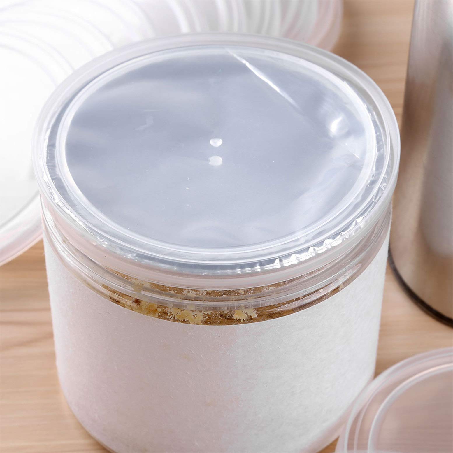 Amazon | FEESHOW プラスチック蓋 食品ラップ 調味料 乾物 茶 パック